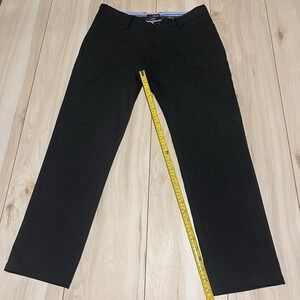 TR Premium Dress Pants Straight Fit Cotton Black Striped Mens Size 32W 28L